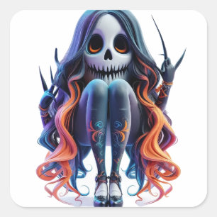 Funny Ghost Square Sticker
