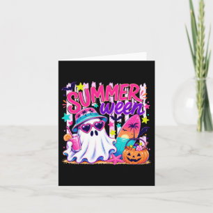 Funny Ghost Summer Halloween Cocktail Vintage Card