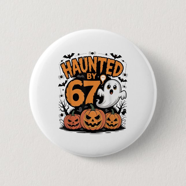 Funny Ghost T Pumpkin Halloween - Haunted  6 Cm Round Badge (Front)