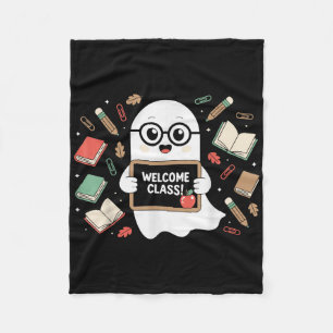 Funny Ghost Teacher Back To School Halloween Men C Fleece Blanket