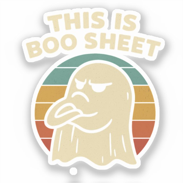 Funny Ghost "This Is Boo Sheet" Retro Halloween (Front)