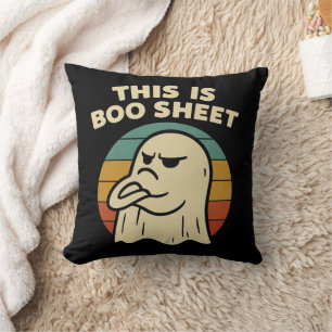 Funny Ghost "This Is Boo Sheet" Retro Halloween Cushion