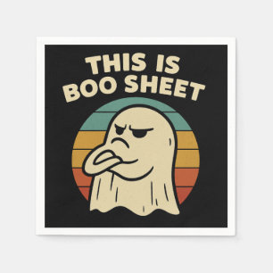 Funny Ghost "This Is Boo Sheet" Retro Halloween Napkin