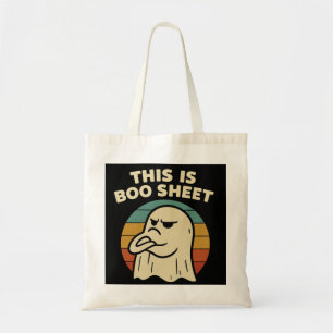 Funny Ghost "This Is Boo Sheet" Retro Halloween Tote Bag