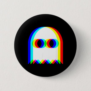 Funny Ghost Trippy Vaporwave Halloween Techno Rave 6 Cm Round Badge