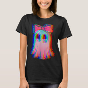 Funny Ghost Trippy Vaporwave Halloween Techno Rave T-Shirt