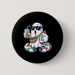 Funny Ghost Volleyll Boo Coffee Halloween Mens Wom 6 Cm Round Badge