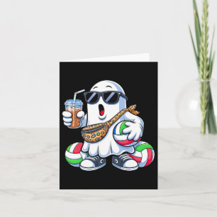 Funny Ghost Volleyll Boo Coffee Halloween Mens Wom Card