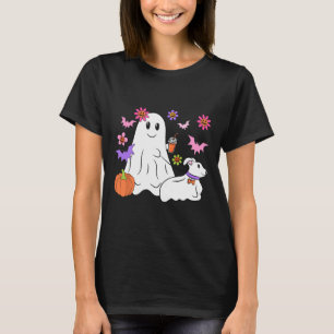 Funny Ghost Walking Dog Spooky Ghost Coffee Hallow T-Shirt