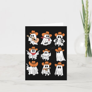 Funny Ghost Western Halloween Howdy Rodeo Cute Gho Card