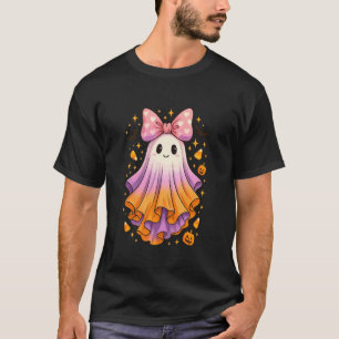 Funny Ghost with Bow Cute Candy Corn Halloween T-Shirt