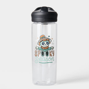 funny ghost with hats, spooky season water bottle