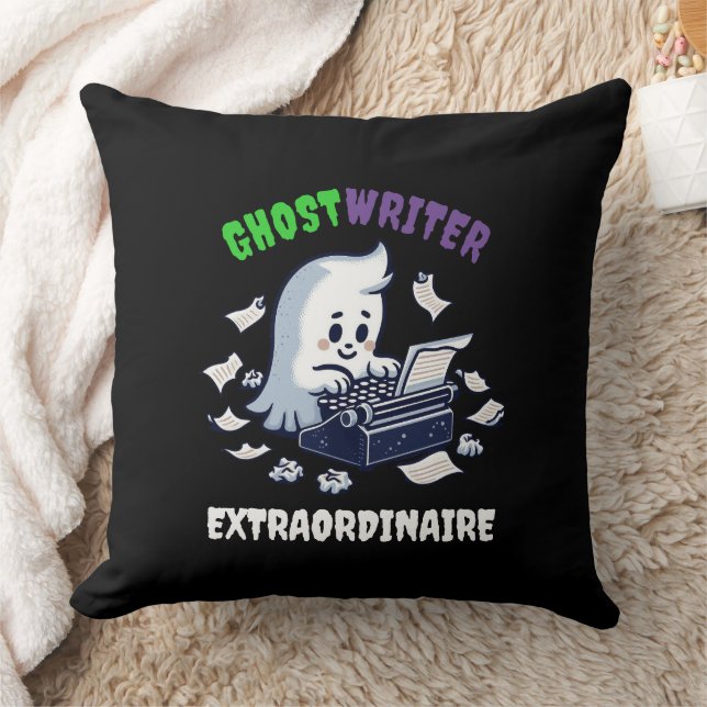 Funny Ghost Writer Extraordinaire Cute Ghost Cushion (Blanket)