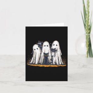 Funny Ghosts Holding Black Cats Halloween Ghost Ca Card