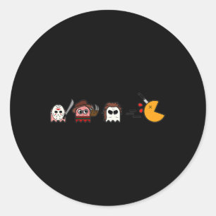 Funny Ghosts Parody Halloween Gamer 80's Horror Mo Classic Round Sticker