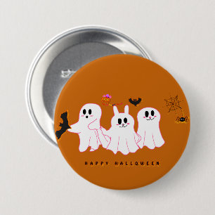 Funny Ghosts Posing For A Picture Button