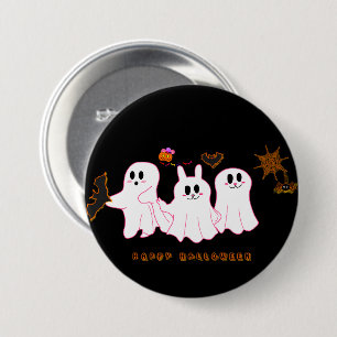 Funny Ghosts Posing For A Picture Button