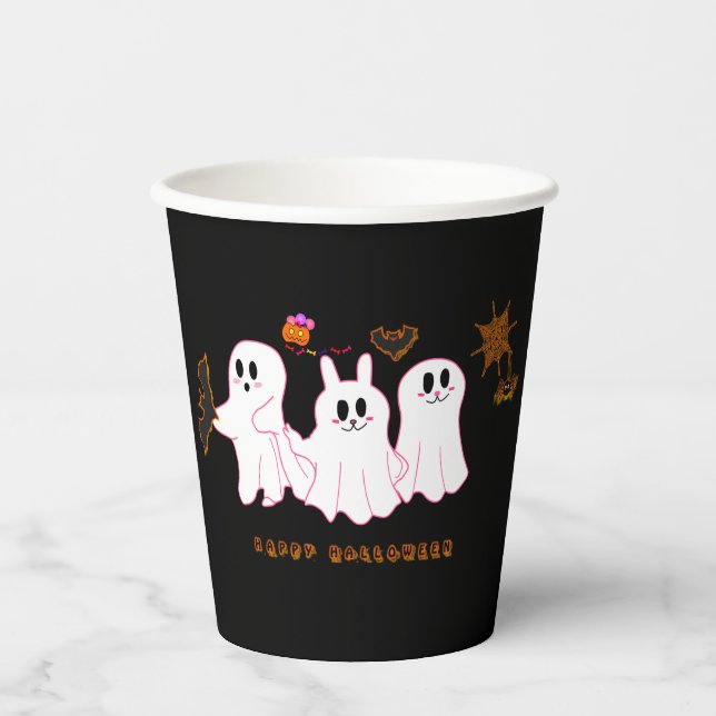 Funny Ghosts Posing For A Picture | Paper cup (Front)