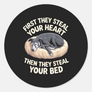 Funny Ghound Art For Men Women Kids Puppy Ghound L Classic Round Sticker