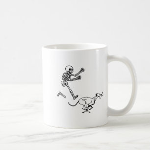 Funny Ghound Running Skeleton Halloween  Coffee Mug
