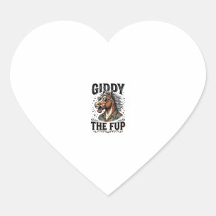 Funny Giddy The Fup Horse Vintage Engraving Shirt_ Heart Sticker