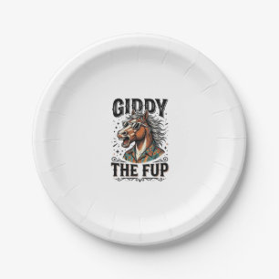 Funny Giddy The Fup Horse Vintage Engraving Shirt_ Paper Plate