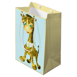 Funny Gift Bag Happy Baby Giraffe - Customisable