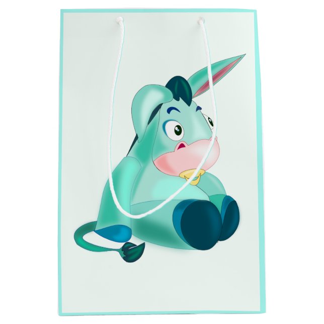 Funny Gift Bag with Baby Donkey - Customisable (Front)