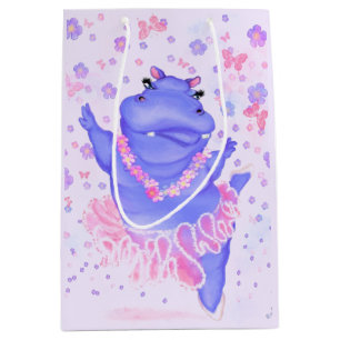 Funny Gift Bag with Ballerina Hippo