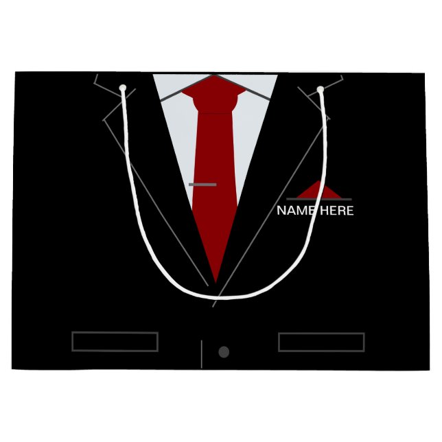 Funny Gift Bag with Custom Name and Business Suit (Front)
