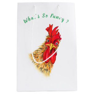 Funny Gift Bag with Surprised Rooster Customisable