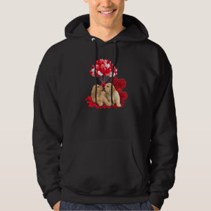 Funny Gift Dabbing Dog Heart Valentine's Day Premi Hoodie