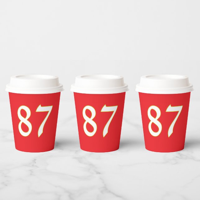 funny gift for all fans player have number 87 paper cups (Multi)