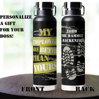 Funny Gift for Construction Boss Contractor Water Bottle