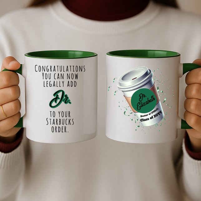 Funny Gift For Doctors Personalised Graduation Two-Tone Coffee Mug (Creator Uploaded)