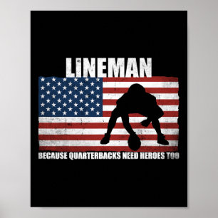Funny Gift For Football Player Lineman Football Poster