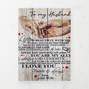 Funny Gift For Man Funny Quotes To Husband Tri-Fold Announcement