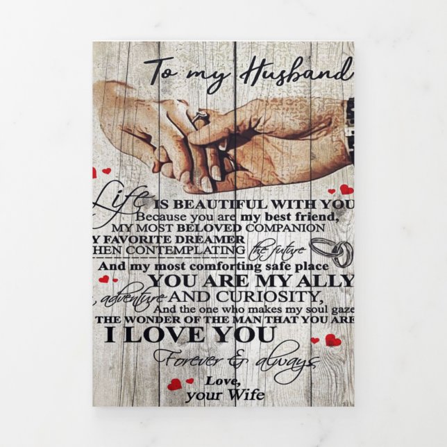 Funny Gift For Man | Funny Quotes To Husband | Tri-Fold Announcement (Cover)