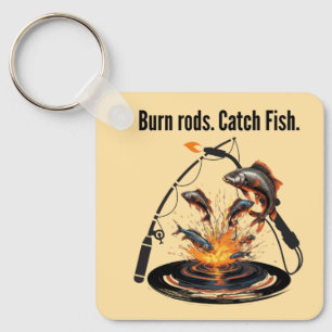 Funny Gift for Welders Who Love Fishing Key Ring
