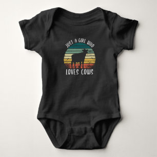 Funny Gift Just a Girl who loves Cows Baby Bodysuit