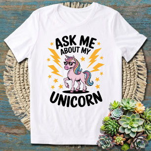 Funny Gifts Ask Me About My Unicorn Tri-Blend Shirt