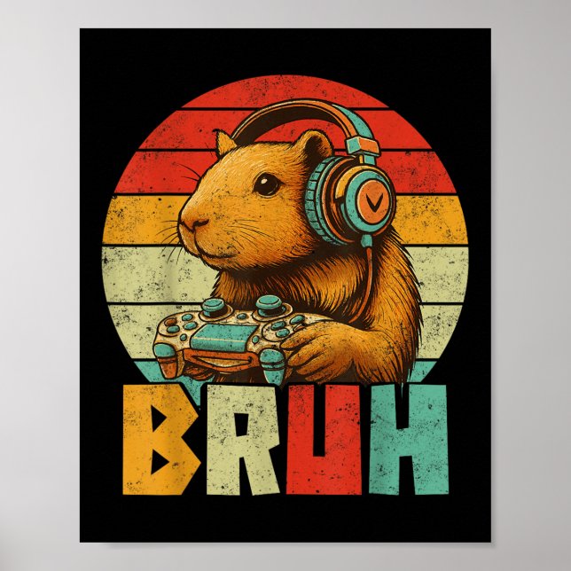Funny Gifts For Capybara Lovers Mens Boys Kids Gra Poster (Front)