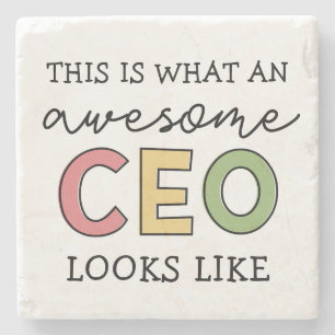 Funny Gifts for CEO   Awesome CEO Boss Gifts Stone Coaster