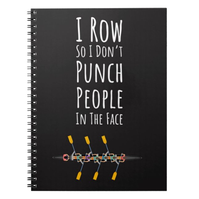 Funny Gifts For Crew Rowers Rowing Oars Team Sport Notebook (Front)