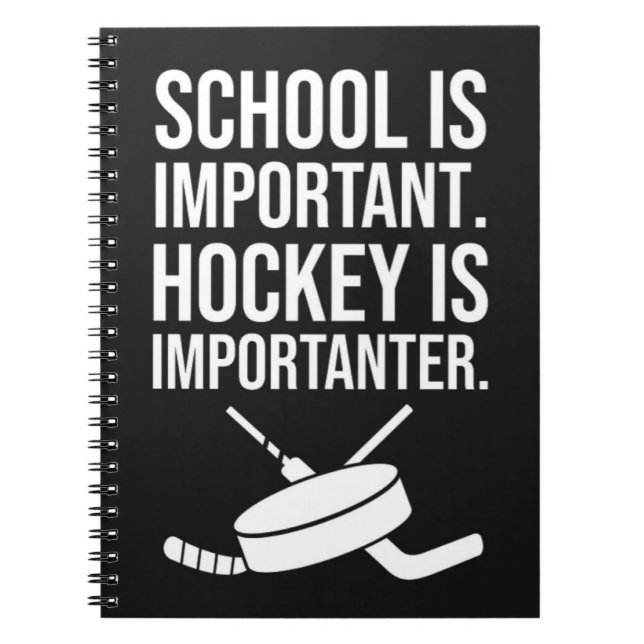 Funny Gifts For Hockey Fans Player Quote Team Notebook (Front)