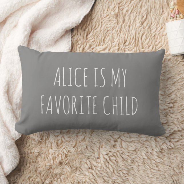 Funny Gifts For Mum/Dad Favourite Child Custom Gre Lumbar Cushion (Blanket)
