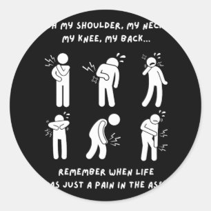 Funny Gifts Old People 50th 60th 70th Birthday  Classic Round Sticker