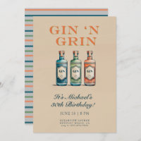 Funny Gin n Grin Bottle Humourous Men 30th Birthda