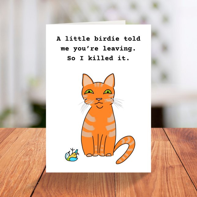 Funny ginger cat leaving retirement card (Creator Uploaded)
