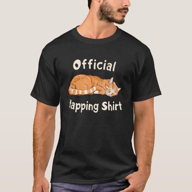 Funny Ginger Cat Sleeping Official Napping Shirt (Front)